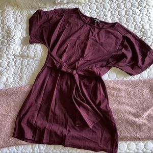 Maroon express dress with tie front